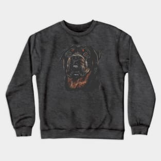 Rottweiler Head Artistic Pet Portrait Cut Out Crewneck Sweatshirt